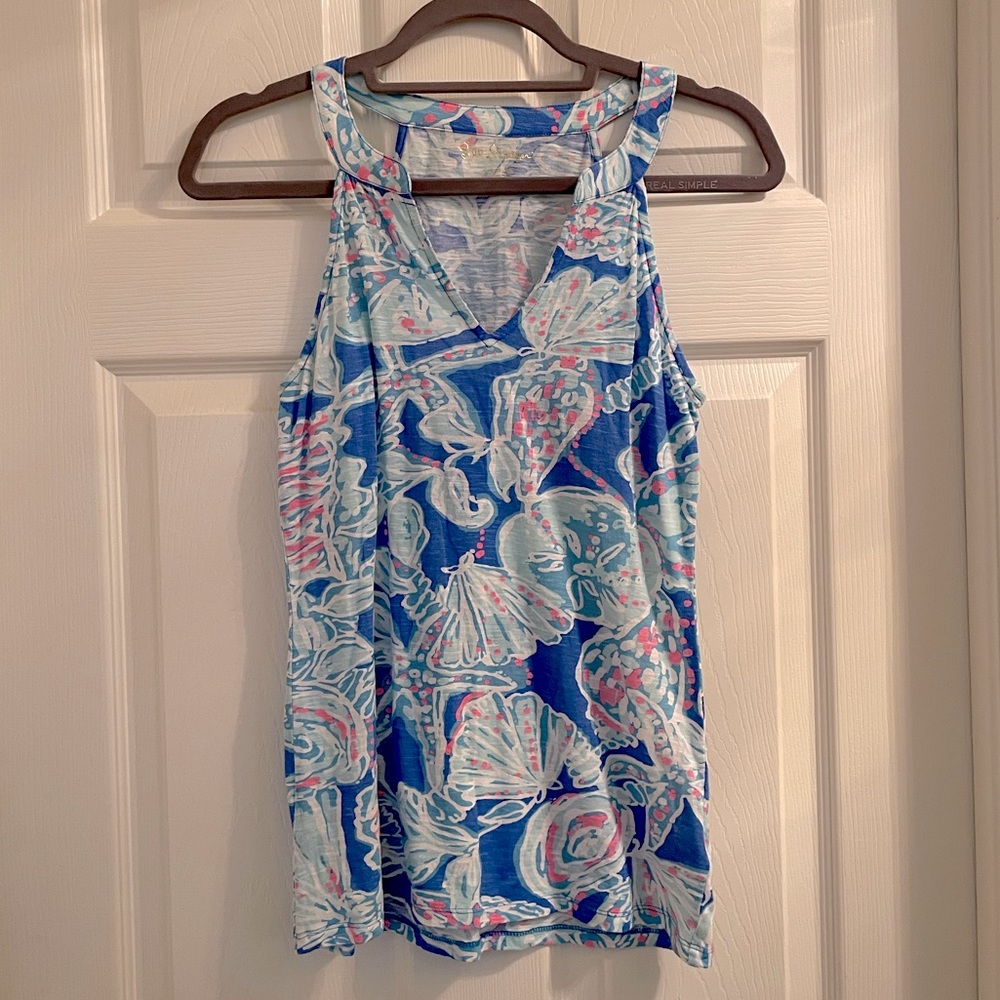 Lilly Pulitzer Arya tank top in Into the Deep